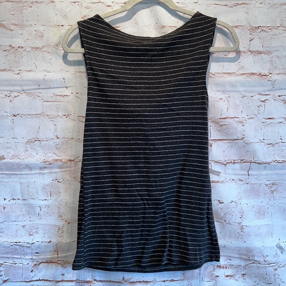 Michael Stars tank top OS sleeveless striped draped neckline stretch layering - Picture 4 of 5